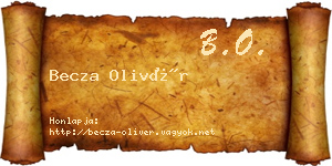 Becza Olivér névjegykártya
